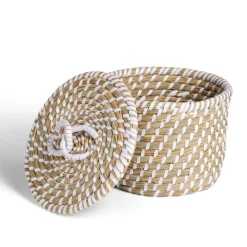 Rangement|Gifi Panière jacinthe avec couvercle petit modèle Ø23xH16cm