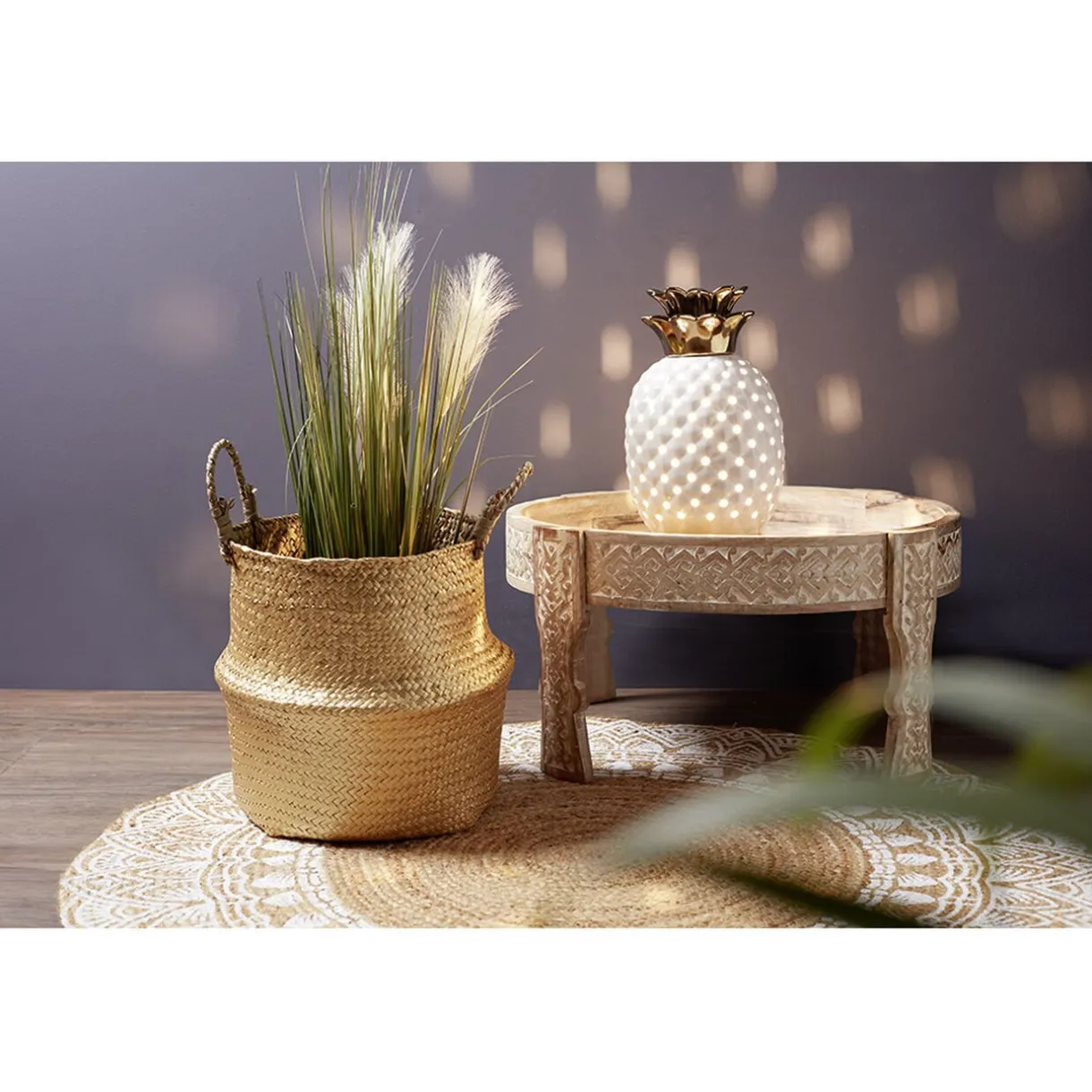 Rangement|Gifi Panière jonc doré