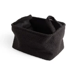 Rangement|Gifi Panière laine bouclée noire 32x22xH18cm