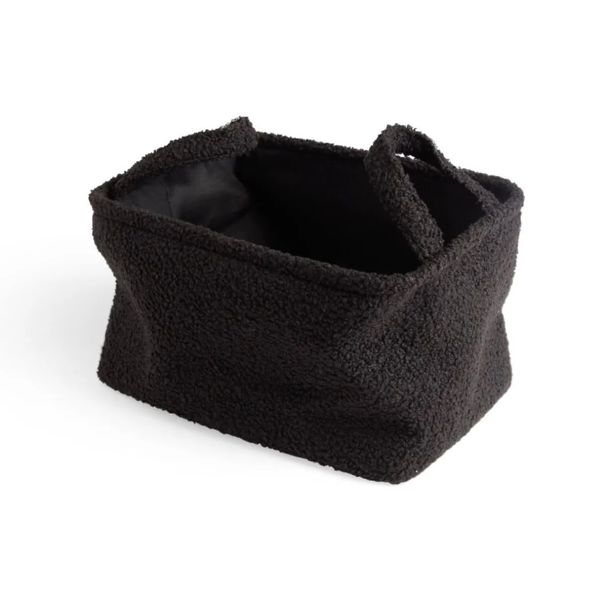 Rangement|Gifi Panière laine bouclée noire 32x22xH18cm