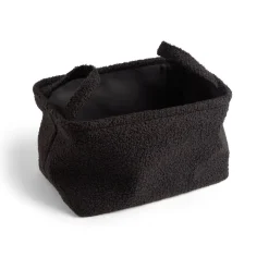 Rangement|Gifi Panière laine bouclée noire 32x22xH18cm