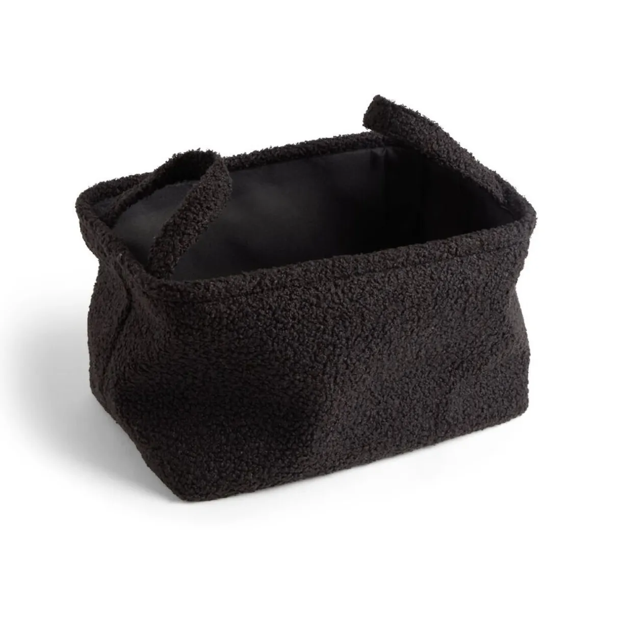 Rangement|Gifi Panière laine bouclée noire 32x22xH18cm