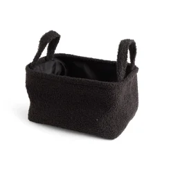 Rangement|Gifi Panière laine bouclée noire 28x18xH15cm