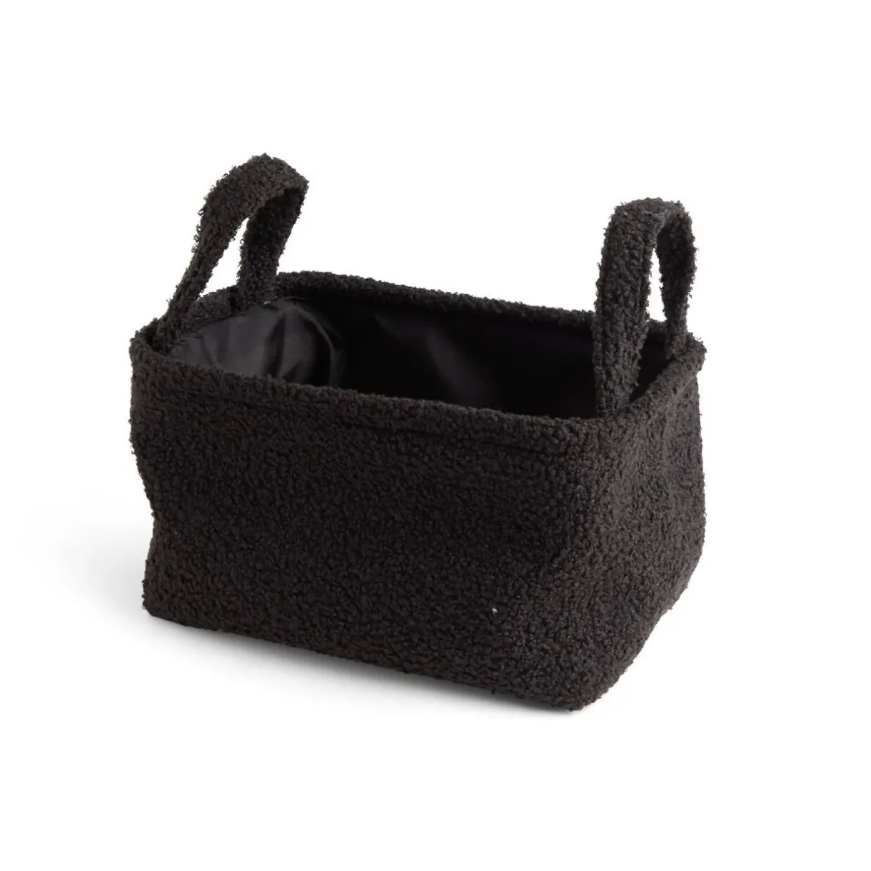 Rangement|Gifi Panière laine bouclée noire 28x18xH15cm