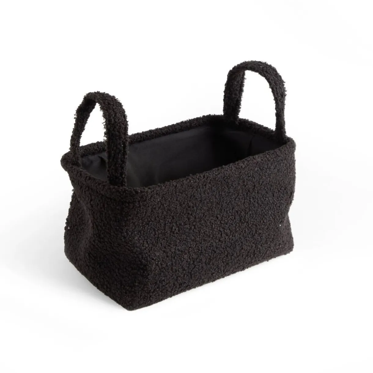 Rangement|Gifi Panière laine bouclée noire 28x18xH15cm