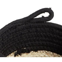 Rangement|Gifi Panière naturelle jacinthe d'eau coton beige et noir Ø15xH12cm