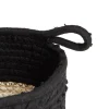 Rangement|Gifi Panière naturelle jacinthe d'eau coton beige et noir Ø18xH16cm