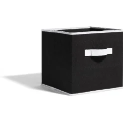 Rangement|Gifi Panière noire et blanche pour meuble cube