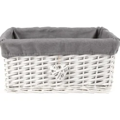 Rangement|Gifi Panière osier rectangulaire blanche et grise
