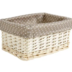 Rangement|Gifi Panière osier taupe à pois blancs