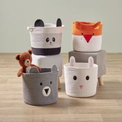 Rangement|Gifi Panière ourson gris Ø30x24cm