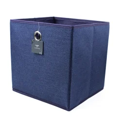 Rangement|Gifi Panière pliable bleue 30x30x30cm
