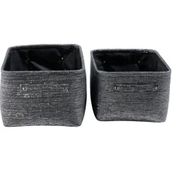 Rangement|Gifi Panière rectangulaire gris effet pailleté x2