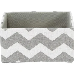 Rangement|Gifi Panière rectangulaire imprimé zig zap gris blanc x3