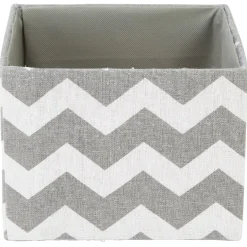 Rangement|Gifi Panière rectangulaire imprimé zig zap gris blanc x3