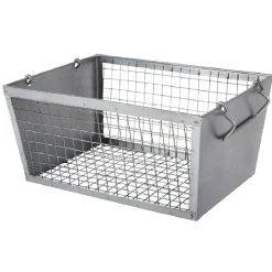 Rangement|Gifi Panière rectangulaire métal ajouré gris H. 20 cm