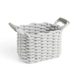 Rangement|Gifi Panière rectangulaire tricot coton gris 16x14xH24cm
