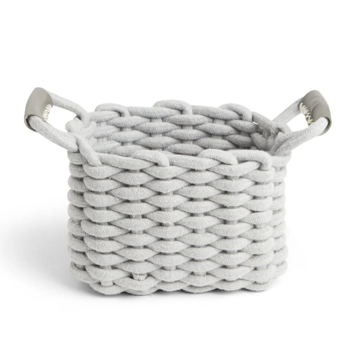 Rangement|Gifi Panière rectangulaire tricot coton gris 16x14xH24cm