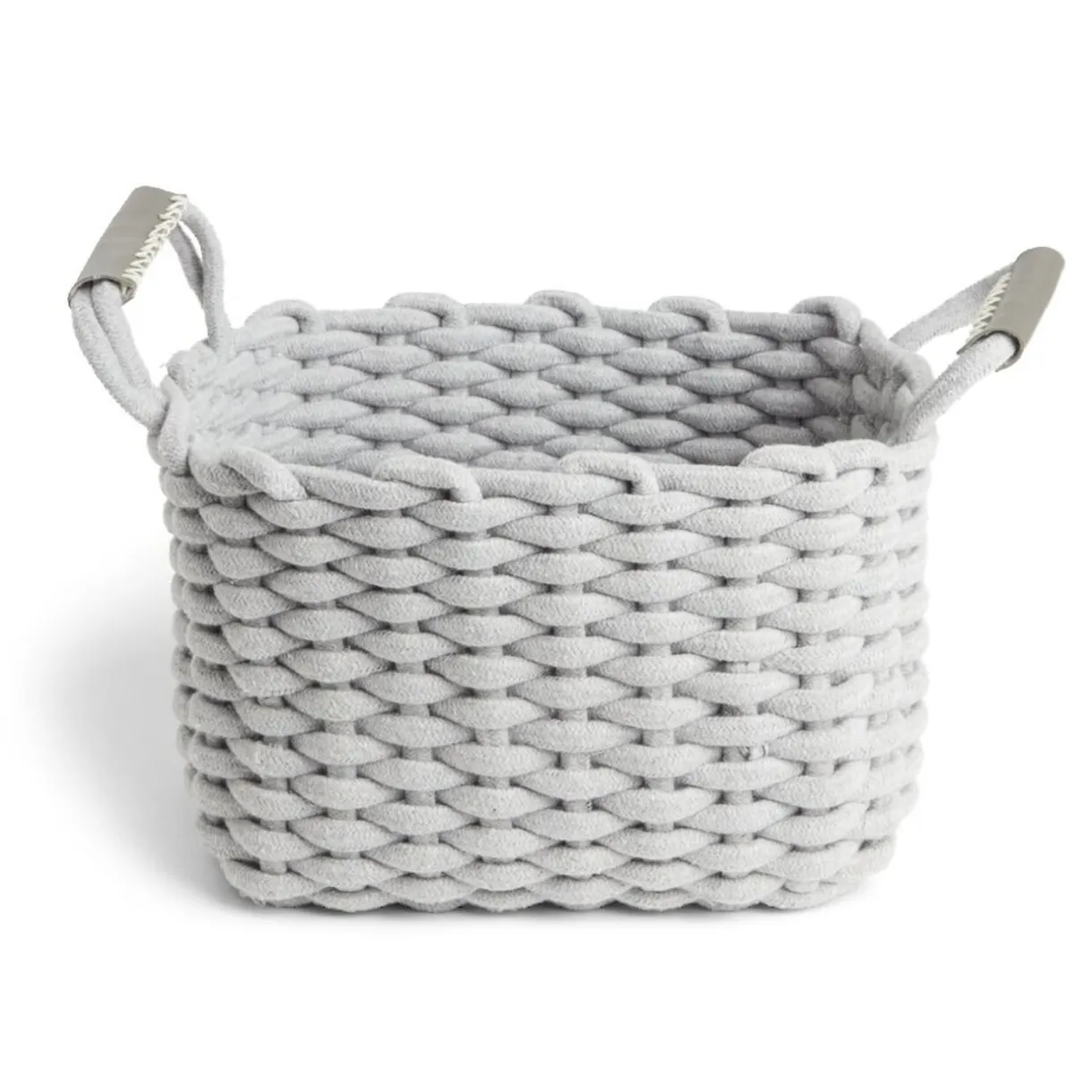 Rangement|Gifi Panière rectangulaire tricot coton gris 35x20xH25cm