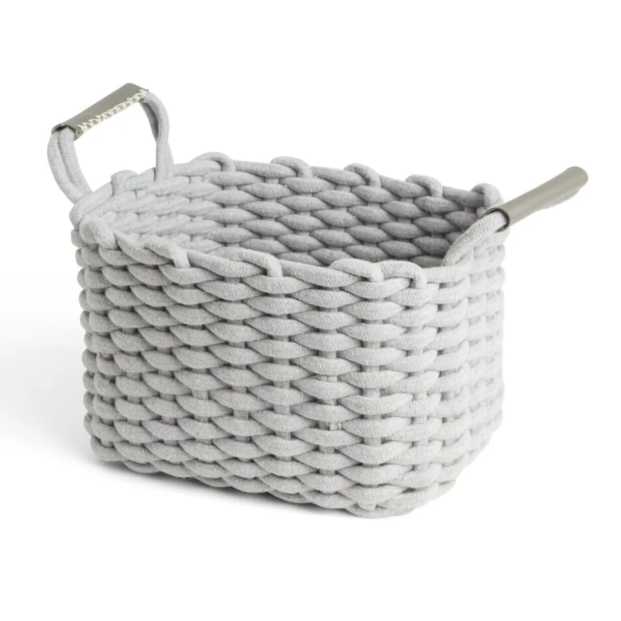Rangement|Gifi Panière rectangulaire tricot coton gris 35x20xH25cm