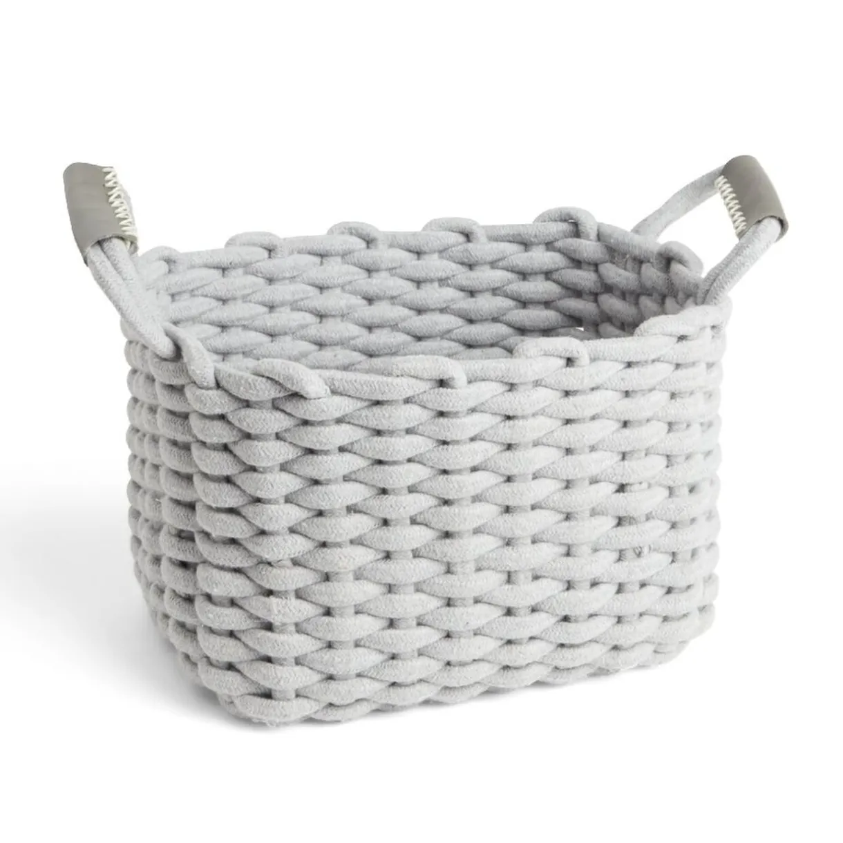 Rangement|Gifi Panière rectangulaire tricot coton gris 35x20xH25cm