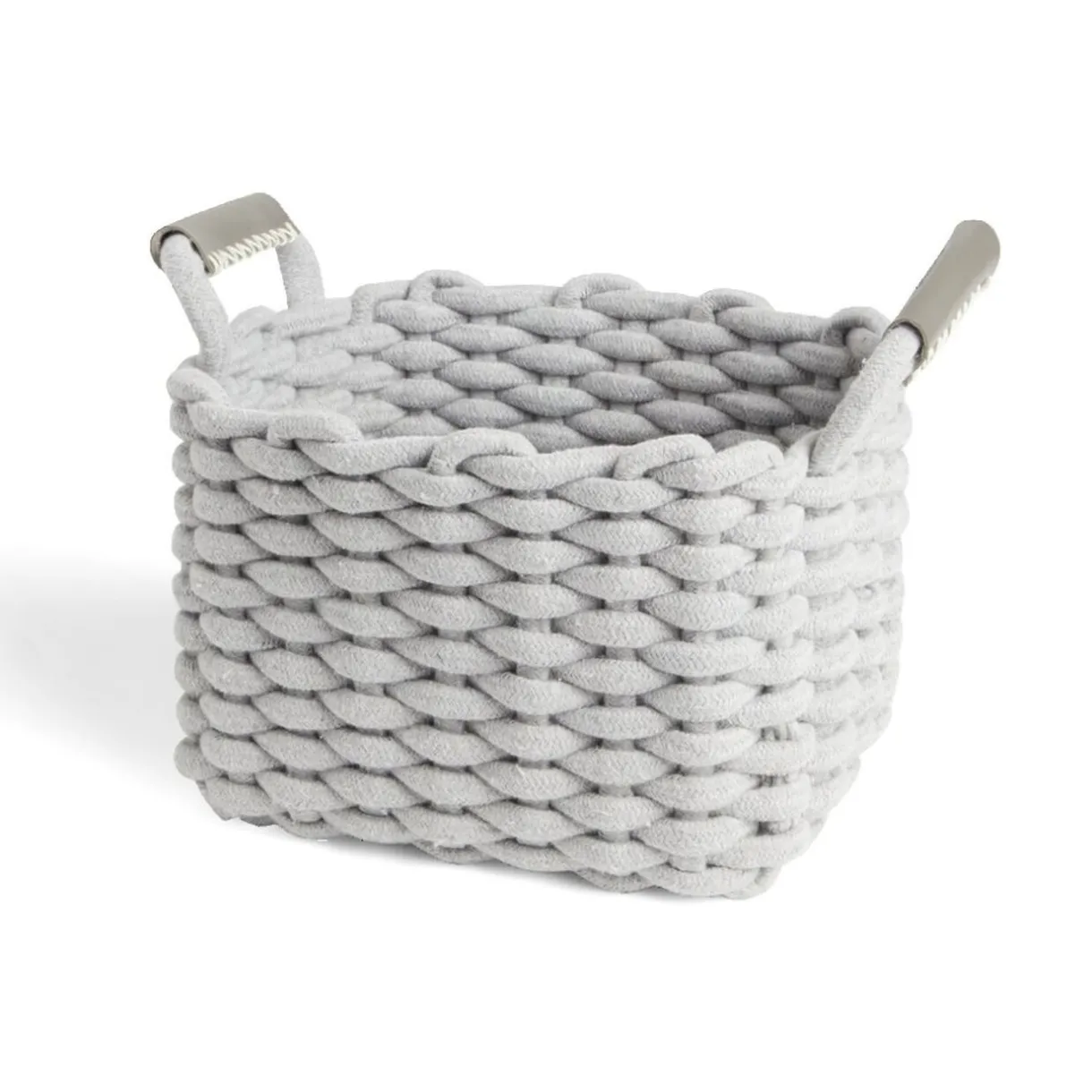 Rangement|Gifi Panière rectangulaire tricot coton gris 28x17xH23cm