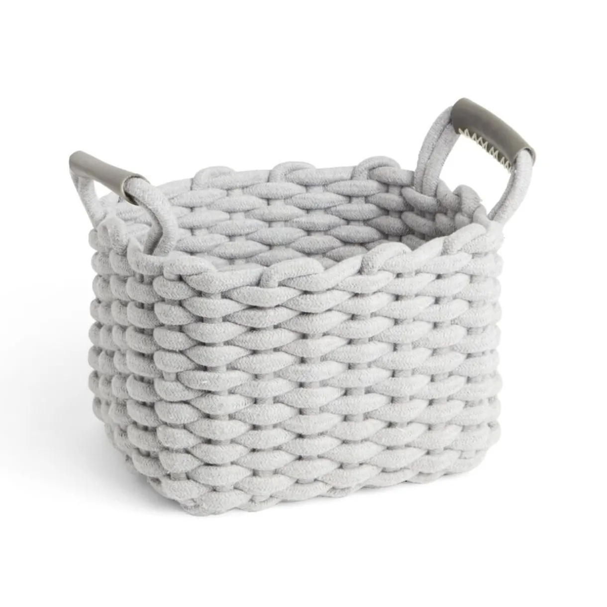 Rangement|Gifi Panière rectangulaire tricot coton gris 28x17xH23cm