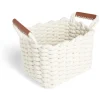 Rangement|Gifi Panière rectangulaire tricot coton blanc 28x17xH23cm