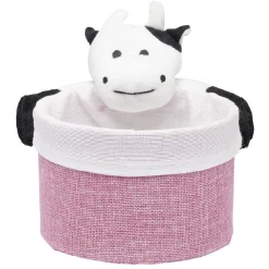 Rangement|Gifi Panière ronde avec peluche animal Ø15 x H.14 cm