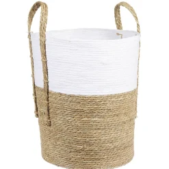 Rangement|Gifi Panière ronde blanc naturel Ø40xH50 cm