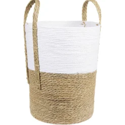 Rangement|Gifi Panière ronde blanc naturel Ø35xH45 cm
