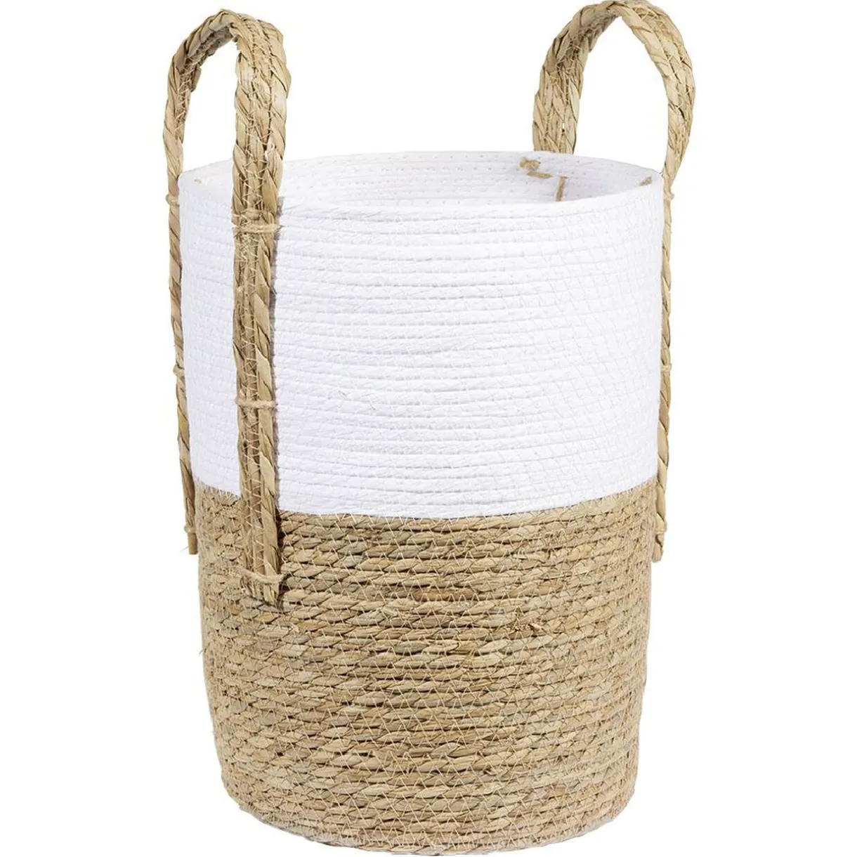 Rangement|Gifi Panière ronde blanc naturel Ø30xH40 cm