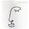 Rangement|Gifi Panière ronde coton motif visage