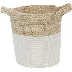 Rangement|Gifi Panière ronde en coton tissé blanc naturel H26 cm