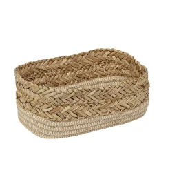 Rangement|Gifi Panière ronde en Jacinthe d'eau et Coton tressé 27x16xH10 cm