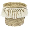 Rangement|Gifi Panière ronde en jonc décor macramé Ø26 cm