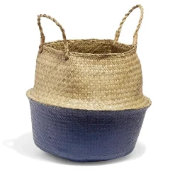 Rangement|Gifi Panière ronde en jonc de mer bicolore avec poignées