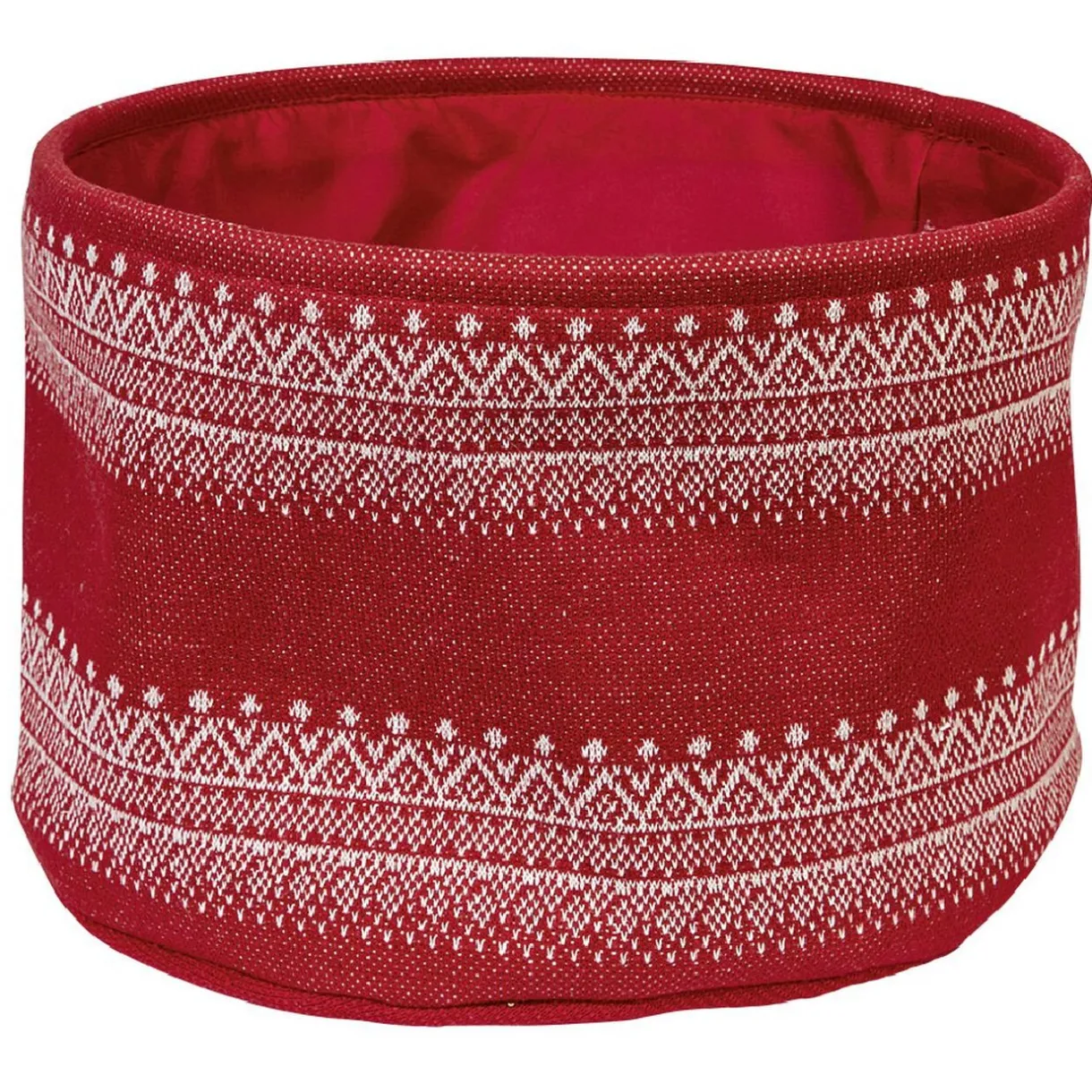 Rangement|Gifi Panière ronde en laine rouge et blanc