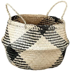 Rangement|Gifi Panière ronde jonc de mer naturel et noir