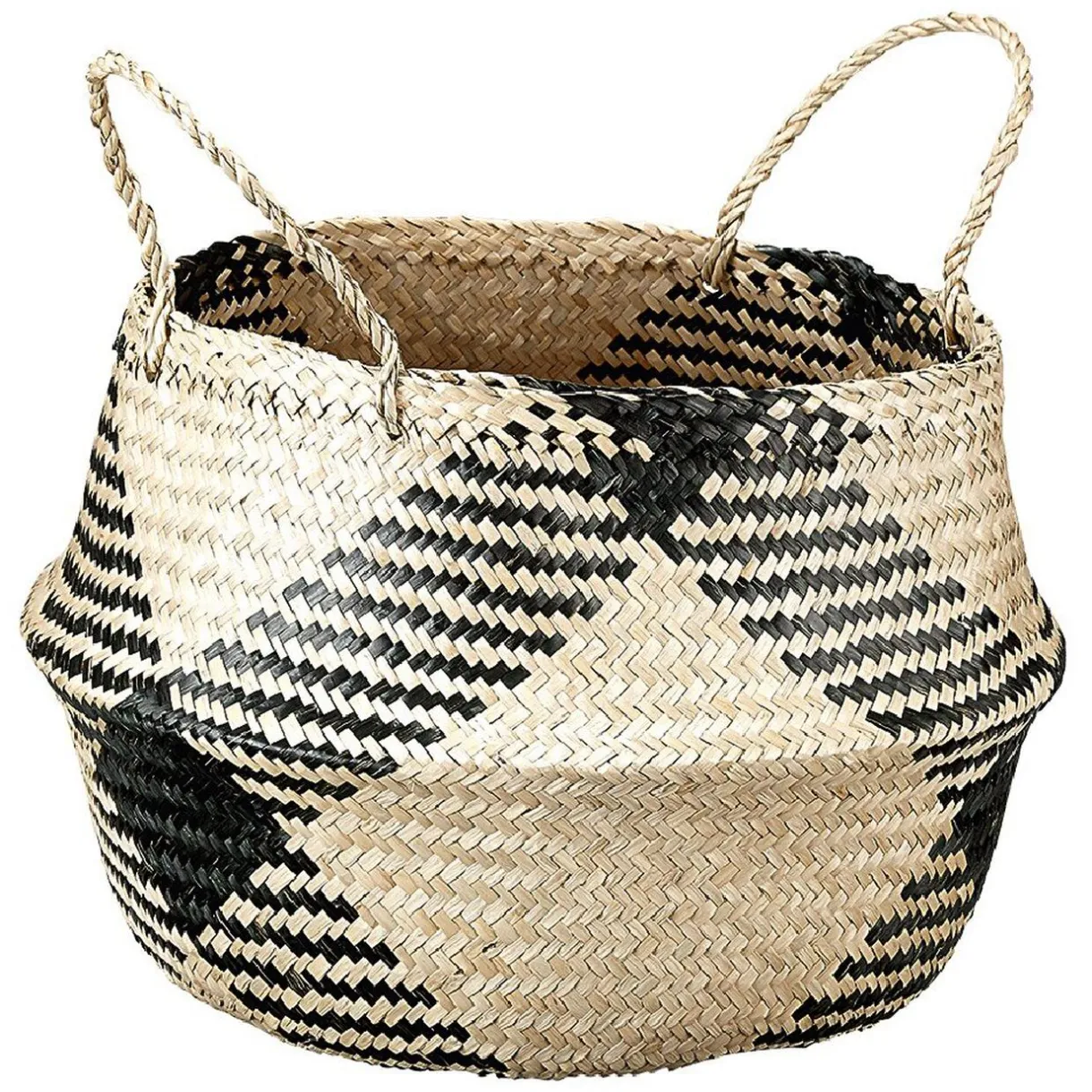 Rangement|Gifi Panière ronde jonc de mer naturel et noir