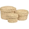 Rangement|Gifi Panière ronde jonc tressé avec couvercle x3