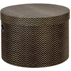 Rangement|Gifi Panière ronde marron motif zig zag doré x 3