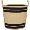 Rangement|Gifi Panière ronde naturel bandes noires Ø43xH43 cm - SAMI