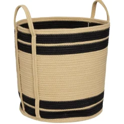 Rangement|Gifi Panière ronde naturel bandes noires Ø43xH43 cm - SAMI