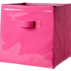 Rangement|Gifi Panière rose pour meuble cube