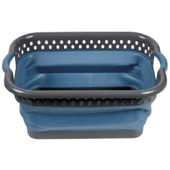 Entretien Du Linge|Gifi Panière rétractable en plastique gris et bleu