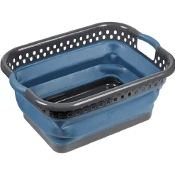 Entretien Du Linge|Gifi Panière rétractable en plastique gris et bleu