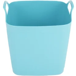 Rangement|Gifi Panière souple carrée bleu turquoise 25 L