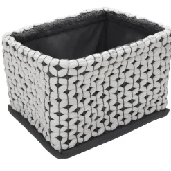 Rangement|Gifi Panière tissu crocheté bicolore L 34x l 24 x H 20 cm