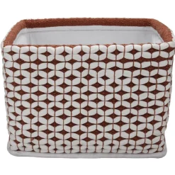 Rangement|Gifi Panière tissu crocheté bicolore L 29x l 23 x H 20 cm